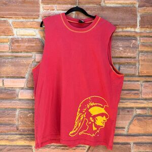 Vintage USC Trojans Tank Top Shirt Mens Large Maroon University College USA 90s